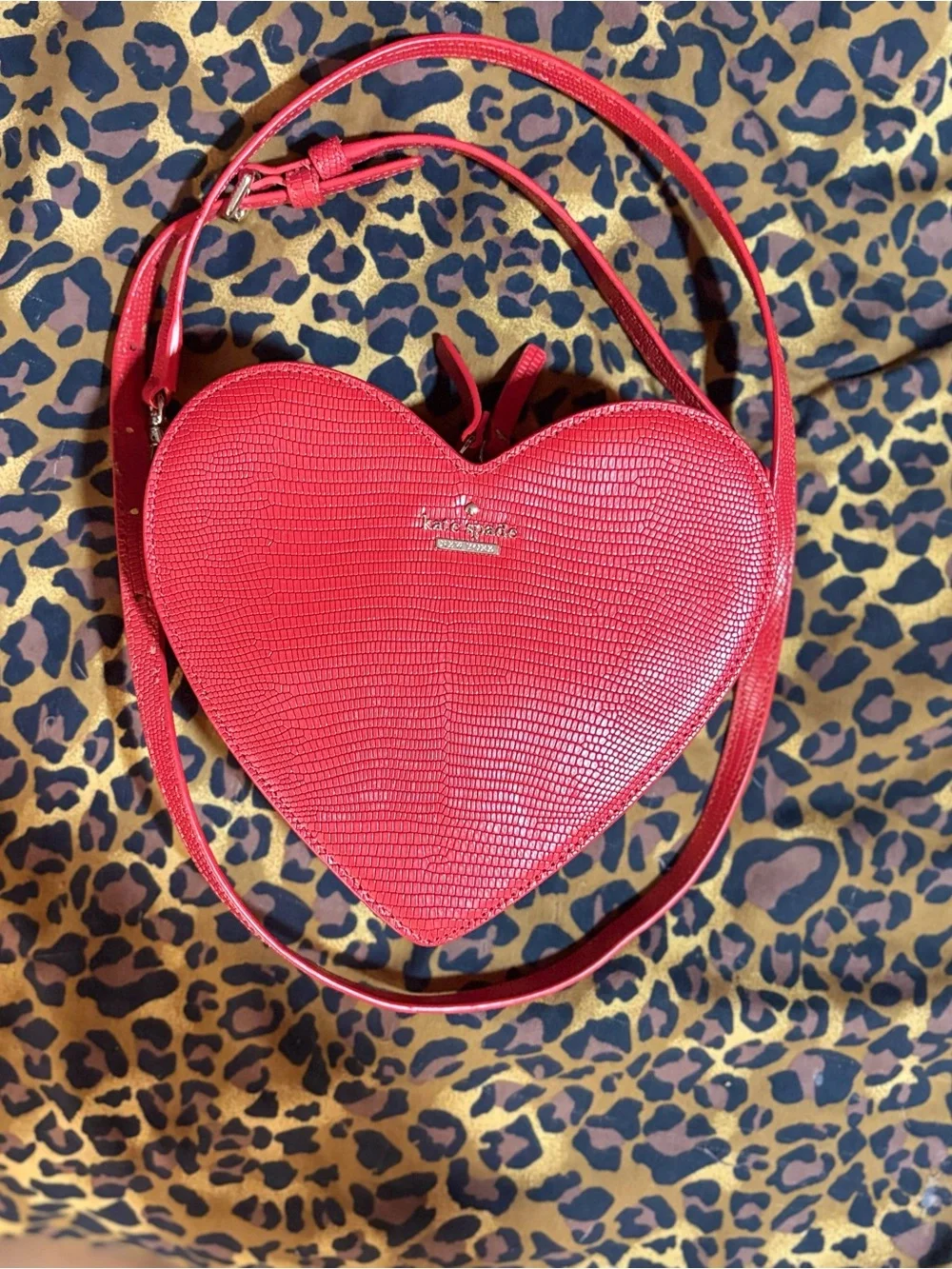kate spade “secret admirer” Red Heart-Shaped Crossbody Bag